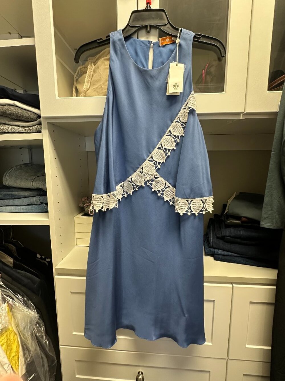 Tory Burch blue silk dress, size 10